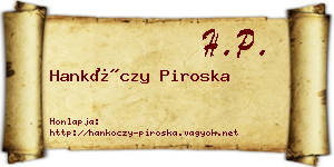 Hankóczy Piroska névjegykártya