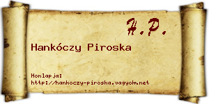 Hankóczy Piroska névjegykártya