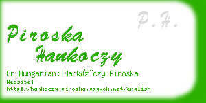 piroska hankoczy business card